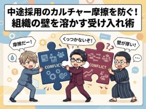 中途採用のカルチャー摩擦を防ぐ!組織の壁を溶かす受け入れ術