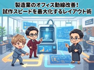 製造業のオフィス動線改善！試作スピードを最大化するレイアウト術